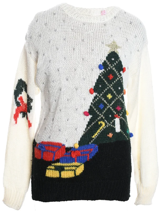 Christmas Tree Print Jumper - S