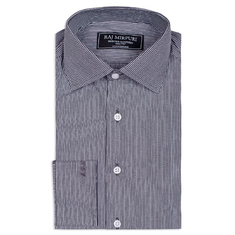 Bespoke - Black & White Striped Shirt