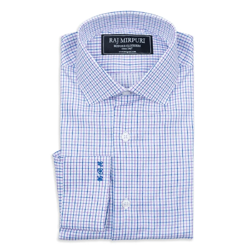 Bespoke - Blue & Lavender Tattersall Tailored Shirt