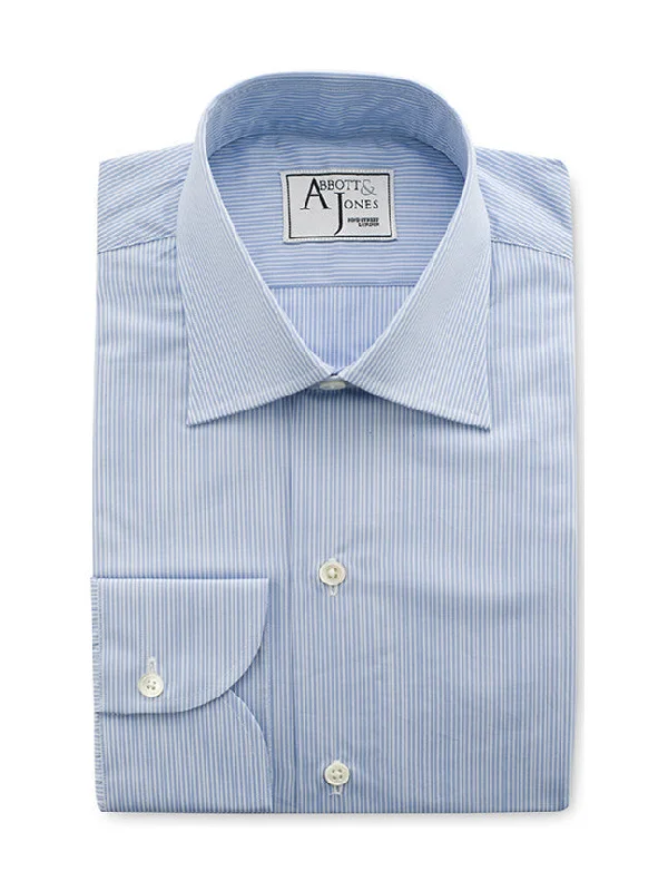 Bespoke - Light Blue & White Hairline Stripe Shirt