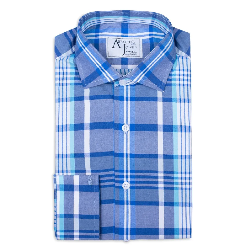 Blue Large Checked Bespoke Shirt