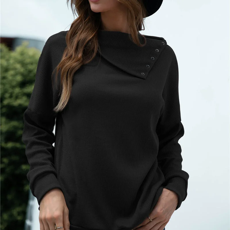 Side Lapel Pullover Knit Top